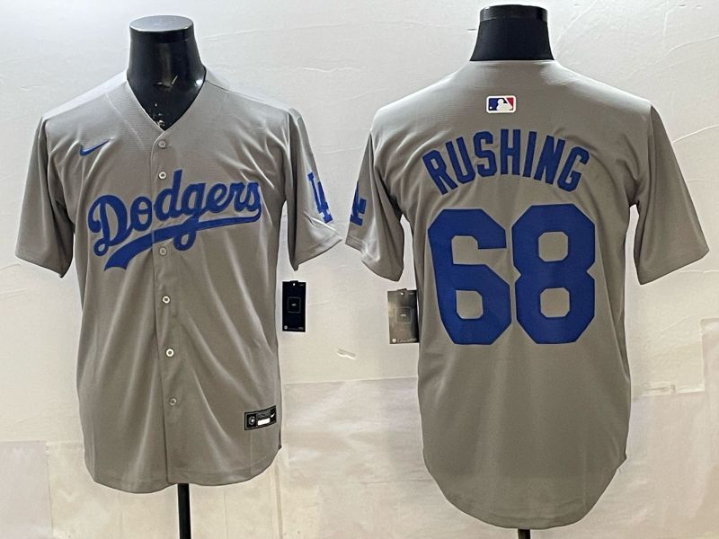 Men Los Angeles Dodgers #68 Rushing Grey Game 2026 Nike MLB Jersey 001->los angeles dodgers->MLB Jersey